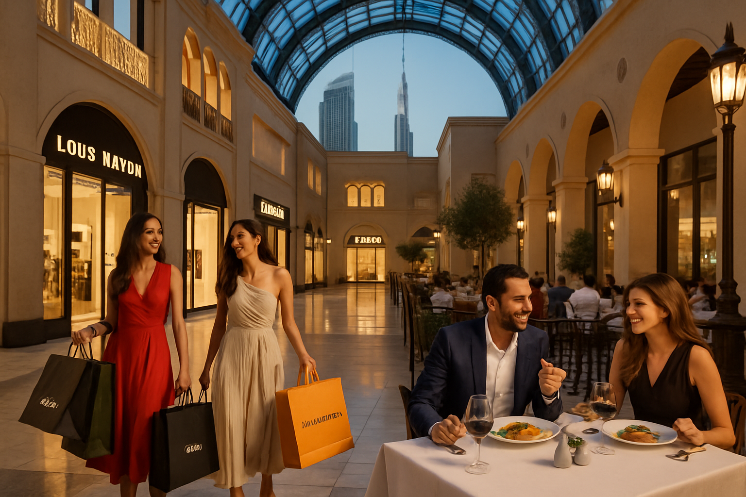 Luxury shopping and fine dining in Dubai